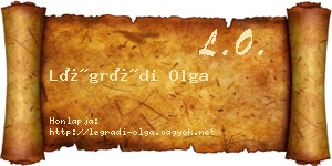 Légrádi Olga névjegykártya