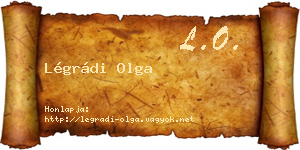 Légrádi Olga névjegykártya